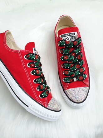 Červené folk converse klasik, AB crystal