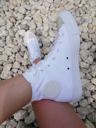 Vysoké čistobiele converse, AB crystal