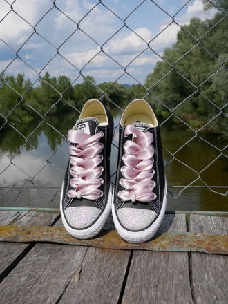 Čierne kožené converse, AB crystal 