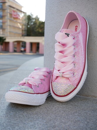 Rúžové ligotavé converse, AB crystal