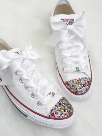 Biele converse klasik, color mix crystal