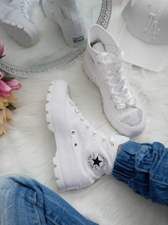 LUGGED biele converse, AB crystal