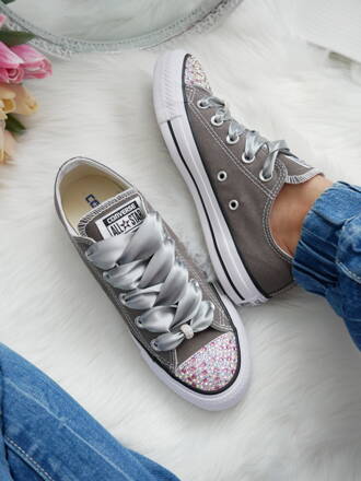 Šedé converse, ružový mix crystal