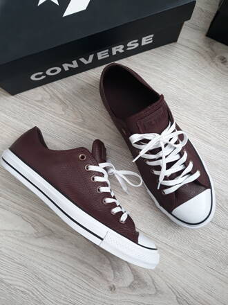 Hnedé kožené converse - pánské